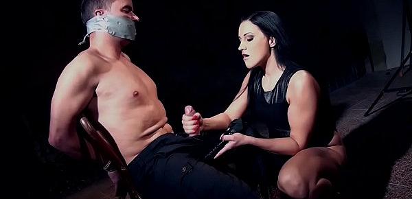  Clair Brooks and prey tied down to chair tapegagged